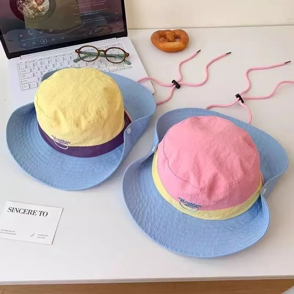 Retro Dopamine Color Lightweight Quick-Dry Bucket Hat