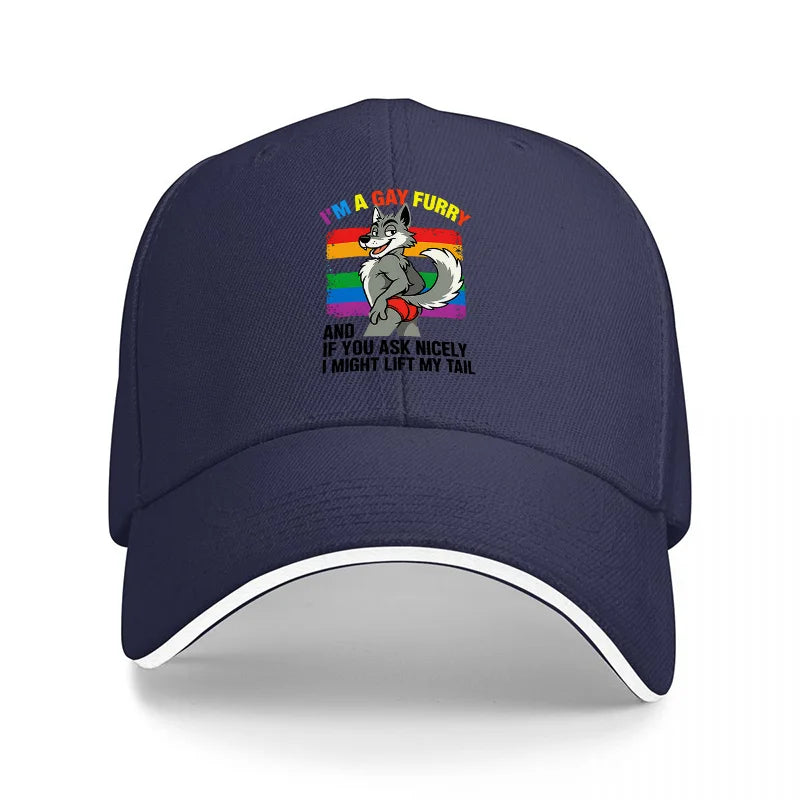 Rainbow Wolf Tail Baseball Cap