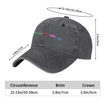 Colorful Crown Adjustable Lightweight Outdoor Baseball Cap