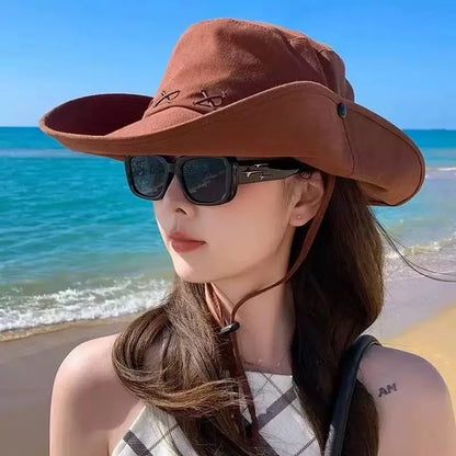 Adjustable Wide Brim Western Cowboy Bucket Hats