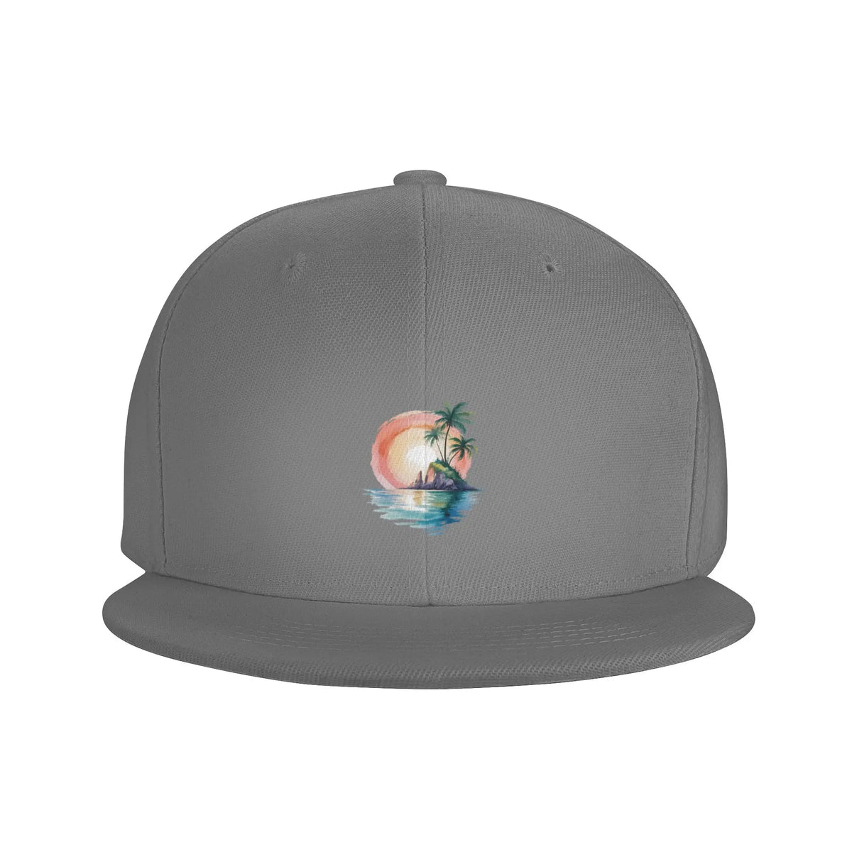 Watercolor Beach Sunset Travel Holiday Snapback Cap