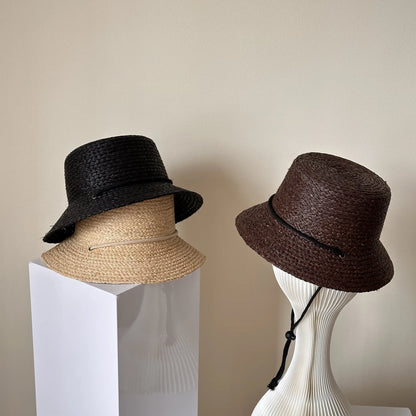 New Fashion Handmade Raffia Bucket Hats Size 54-58cm