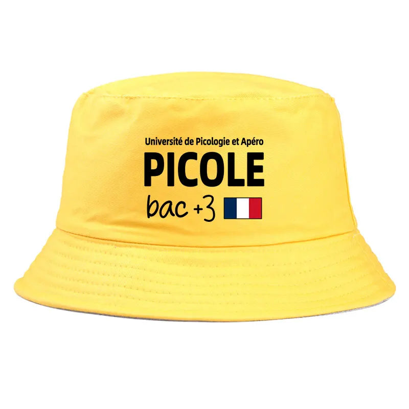 French Picole University Print Bucket Hat Unisex