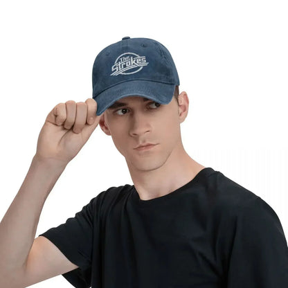 Strokes Rock Music Washed Baseball Cap