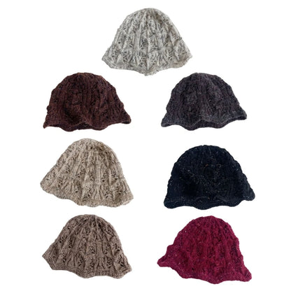 Women Handmade Crochet Wide Brim Fisherman Hat