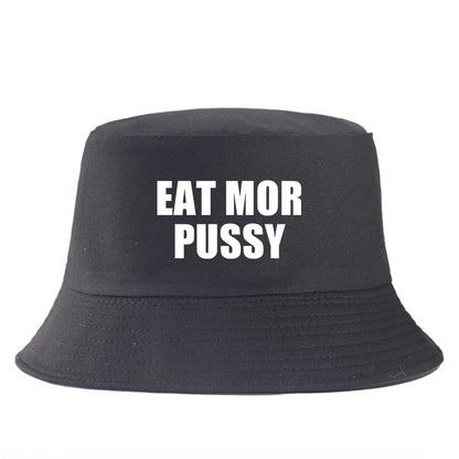 Eat Mor Pussy Funny Slogan Reversible Bucket Hat