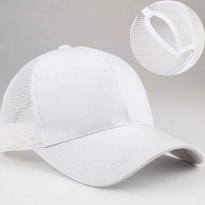 Women's Ponytail Mesh Snapback Baseball Cap