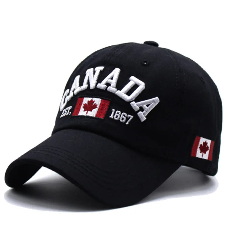 Adjustable Canada Maple Leaf Embroidered Baseball Hat For Men And Women Couples, Suitable For Outdoor Sports, Leisure, Sunshade