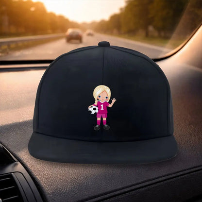 Soccer Girl Flat Brim Snapback Cap