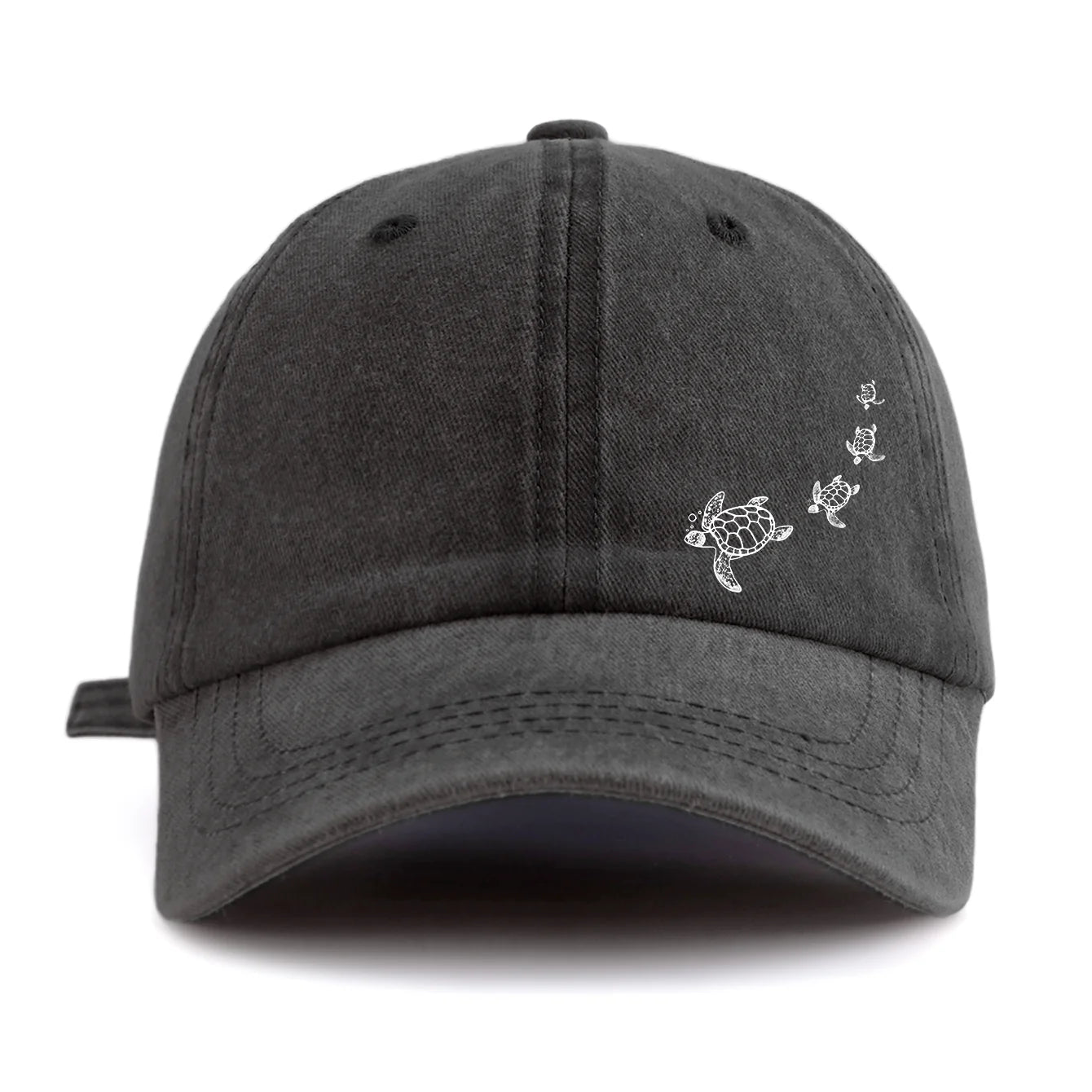 1pc Turtle Print Washed Baseball Caps