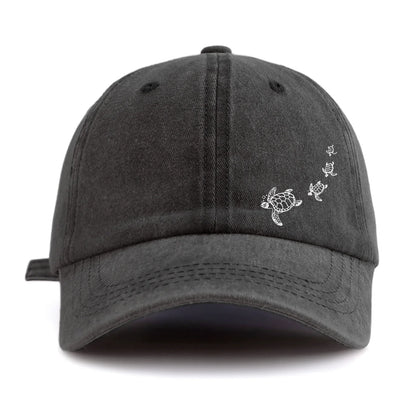 1pc Turtle Print Washed Baseball Caps