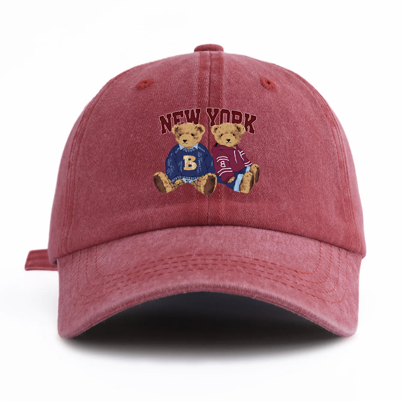 Bear Duo Washed Retro Baseball Cap