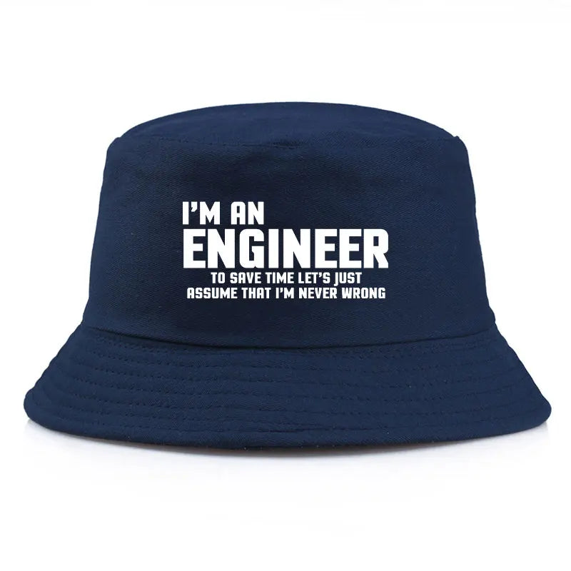 Funny Engineer Cotton Outdoor Bucket Hat Unisex