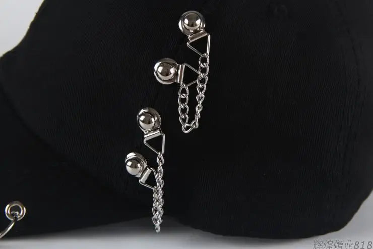 Fashion Cotton Baseball Cap Creative Piercing Ring Hip Hop Caps