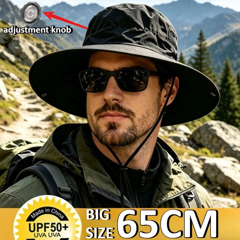 60-65CM Large Size Quick Dry UV Protection Bucket Hat