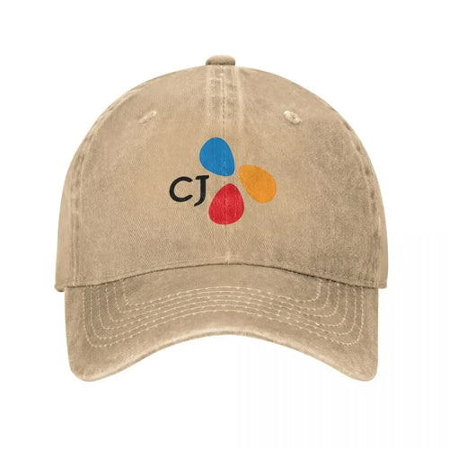 CJ Group Logo Vintage Distressed Washed Baseball Cap Hat