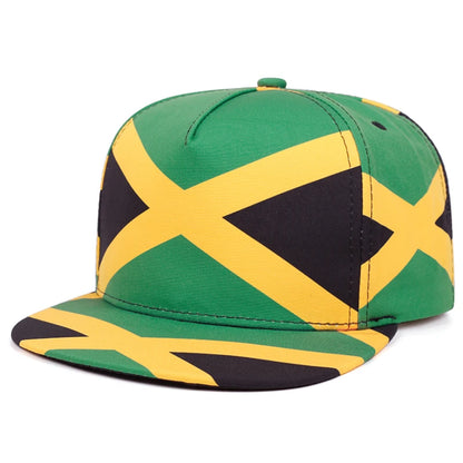 National Flag Printed Streetwear Flat Brim Snapback Cap