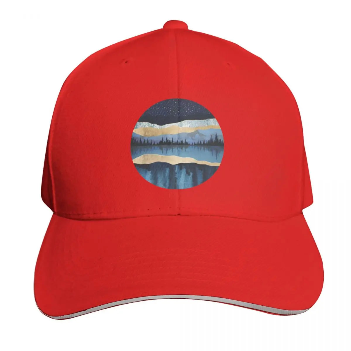 Midnight Lake Scenic Outdoor Baseball Cap