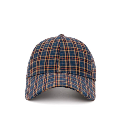 The Retro And Fashionable Color Blocked Checkered Baseball Cap