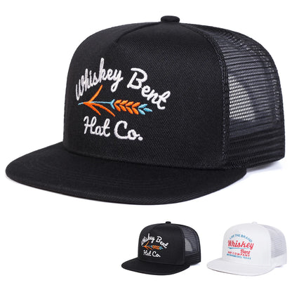 Whiskey Bent Embroidered Mesh Snapback Cap