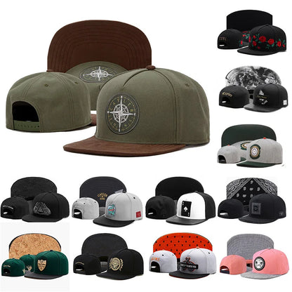 Cotton Embroidered Flat Brim Trucker Snapback Cap