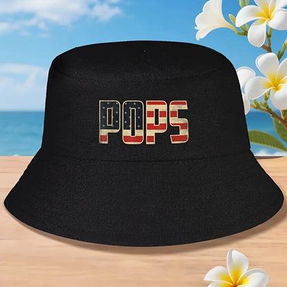 POPs American Flag Lettering Bucket Hat