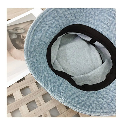 Denim Fabric Unisex Women Men Cotton Bucket Hats