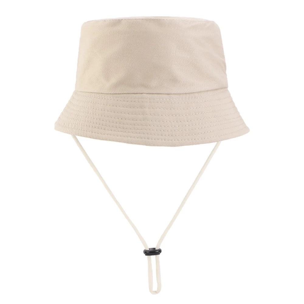 Kids Bucket Hat Summer Solid Color Fisherman Cap