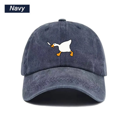 Goose Pattern Washed Vintage Trucker Baseball Cap