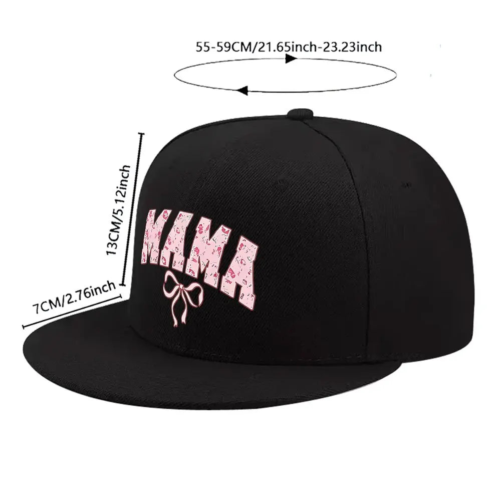 Mama Leopard Print Bow Snapback Cap