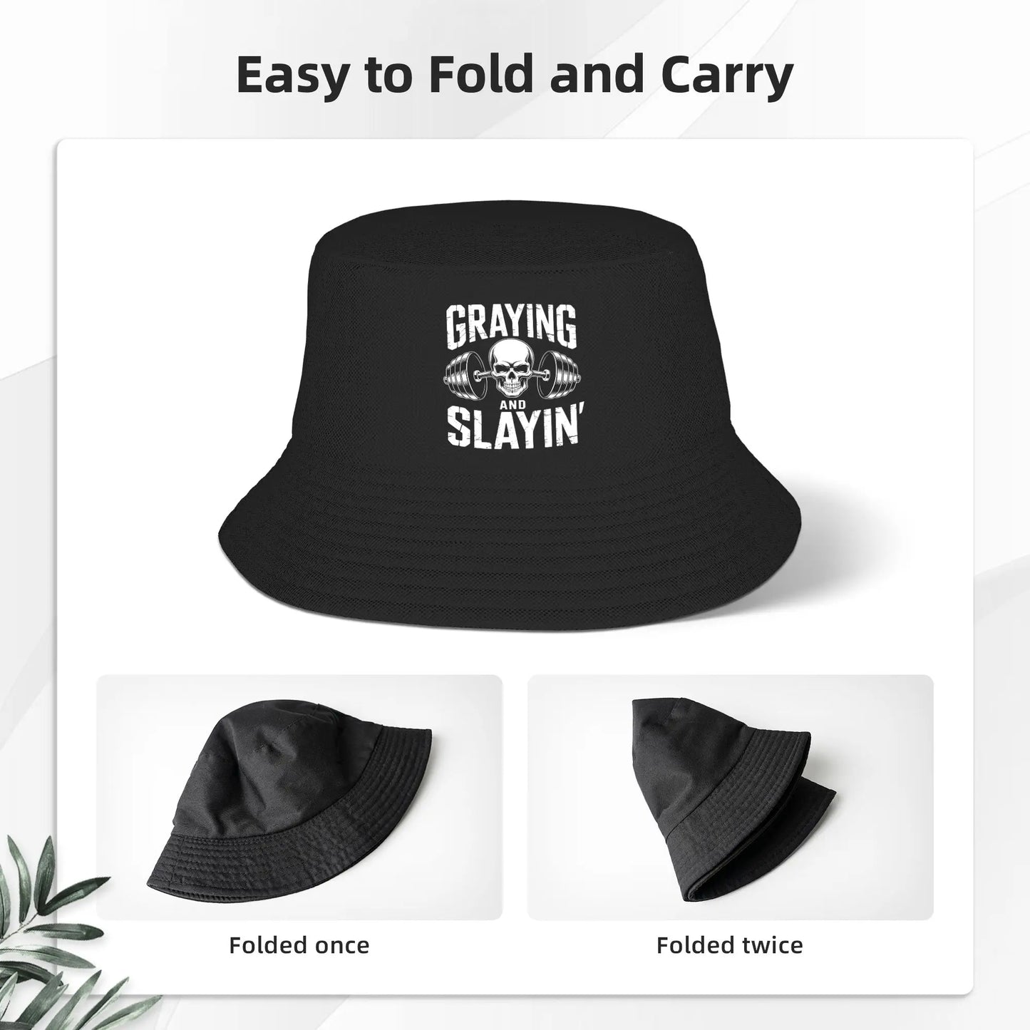 Greyin And Slayin Gym Bucket Hat