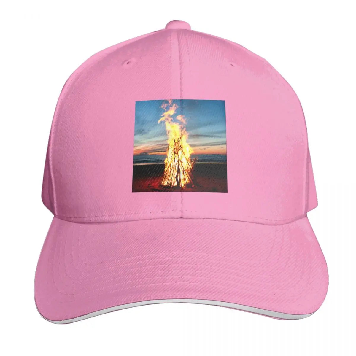 Bonfire In The Beach Vintage Baseball Cap
