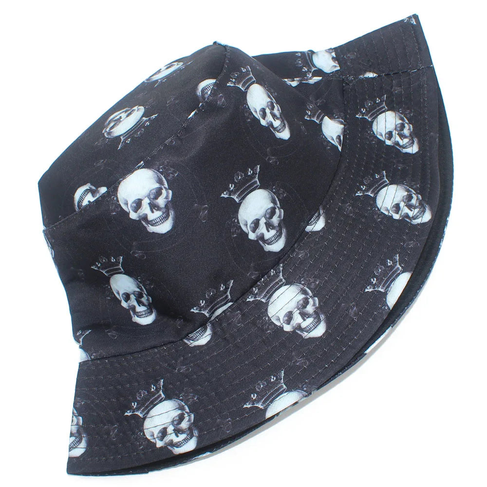 Bucket Hats Double Sided Black Fisherman Hat