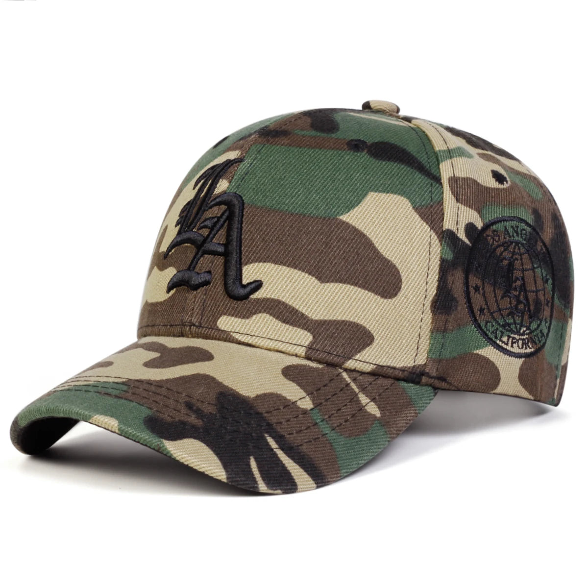 Unisex Gothic LA Embroidery Camouflage Baseball Caps