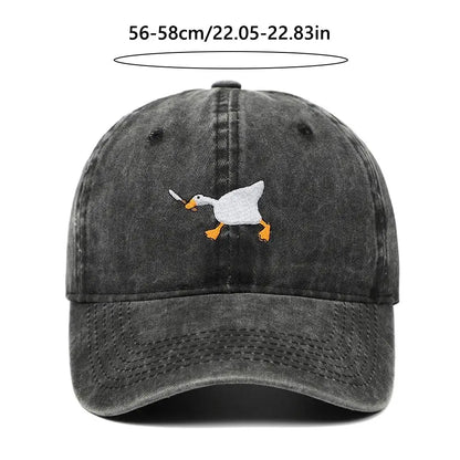 White Goose Embroidered Adjustable Trucker Baseball Cap
