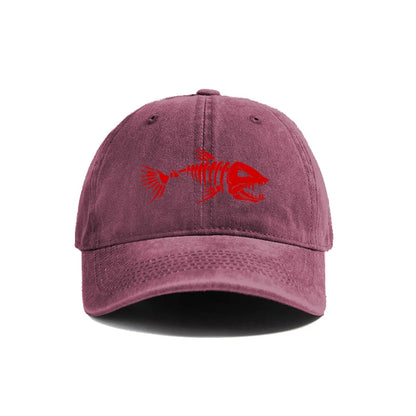 Fishbone Baseball Cap Summer Distressed Dad Hats