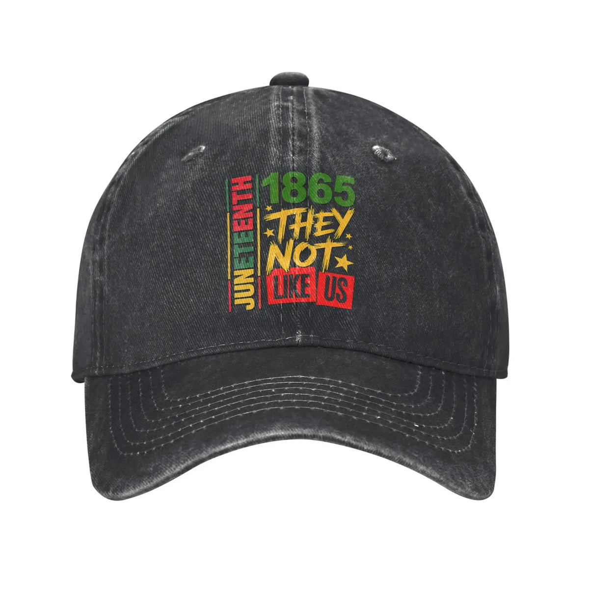Juneteenth Black Periodic Distressed Washed Baseball Cap