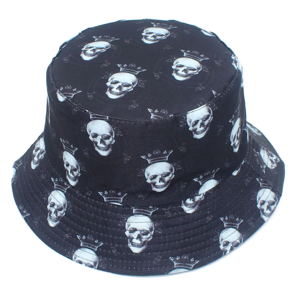 Bucket Hats Double Sided Black Fisherman Hat