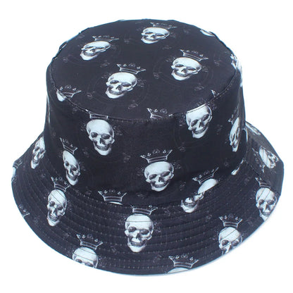 Bucket Hats Double Sided Black Fisherman Hat