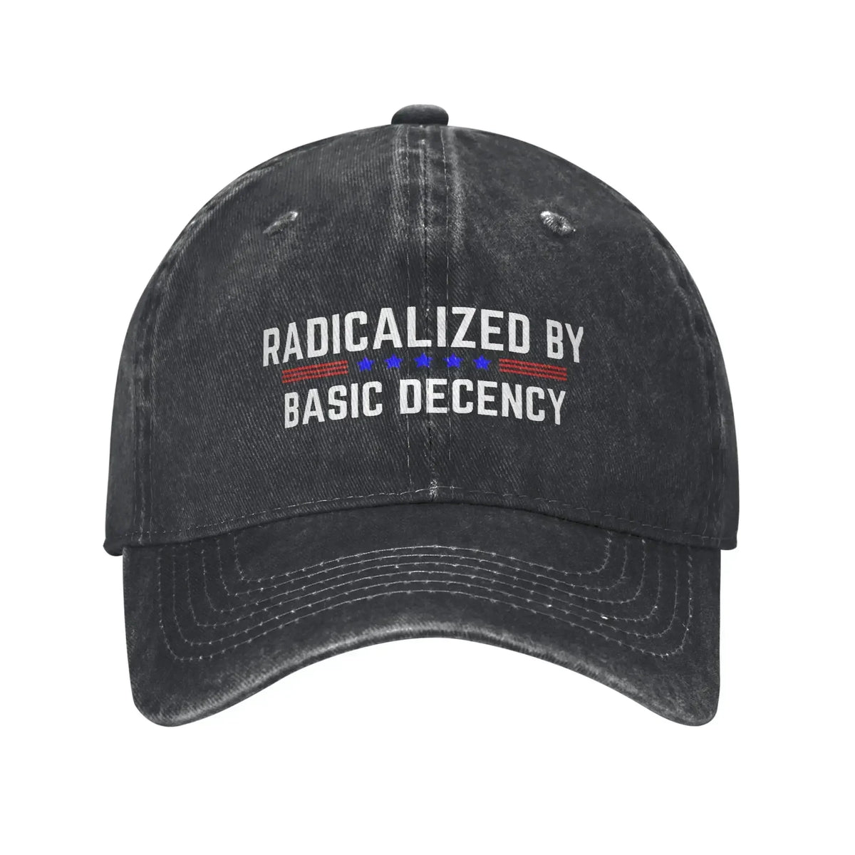 Radicalized By Basic Decency Distressed Washed Baseball Cap