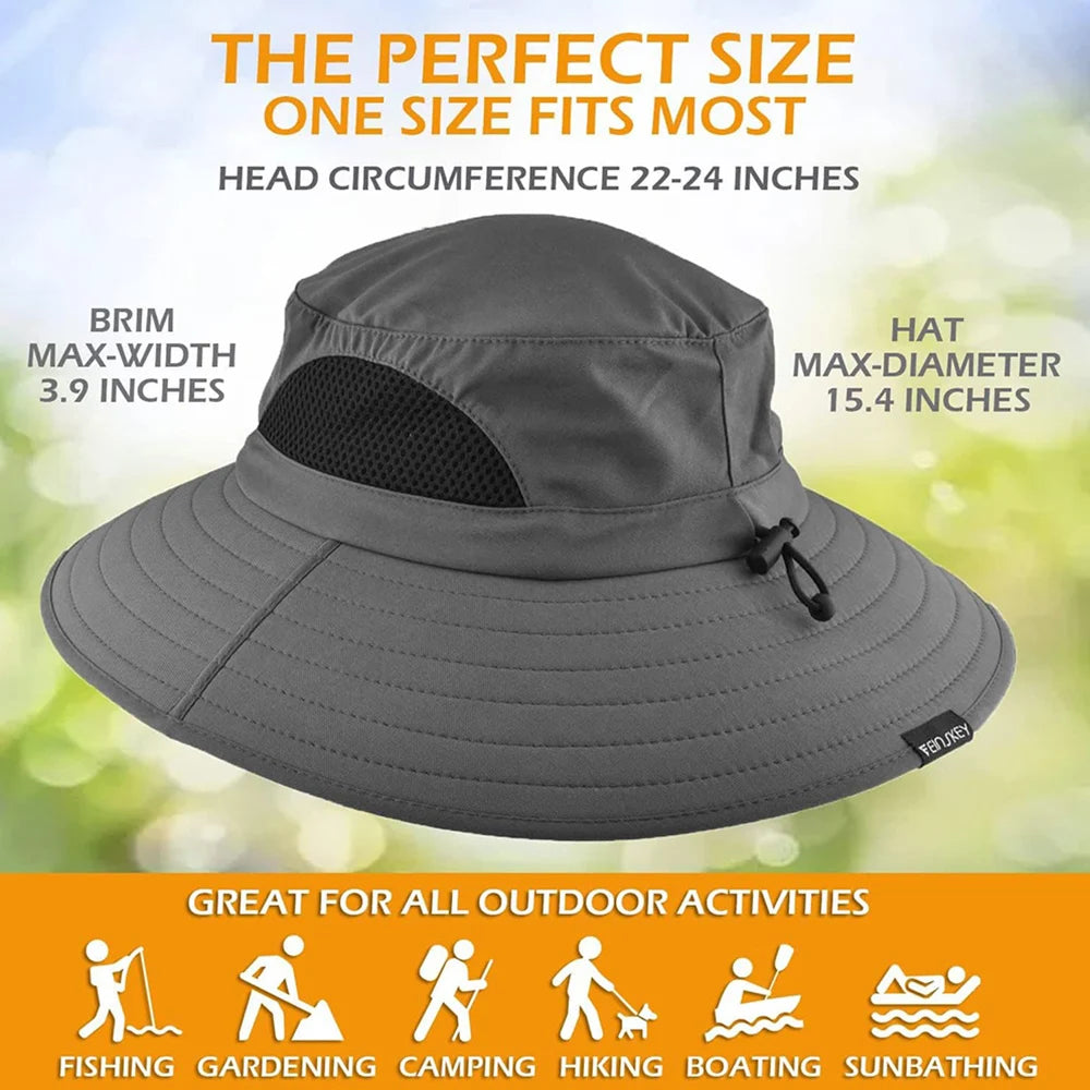 Foldable Adjustable Wide Brim Fishing Bucket Hat