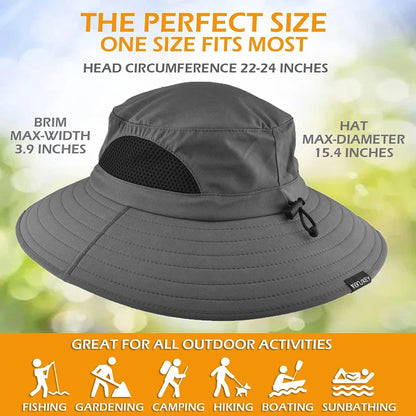Foldable Adjustable Wide Brim Fishing Bucket Hat