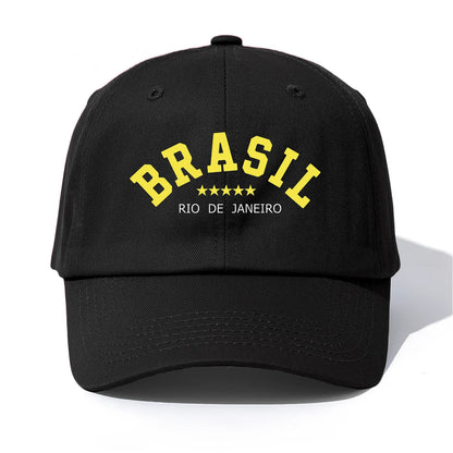 Brasil Retro Print Adjustable Baseball Cap