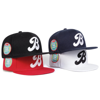Unisex B Letter Embroidered Snapback Cap