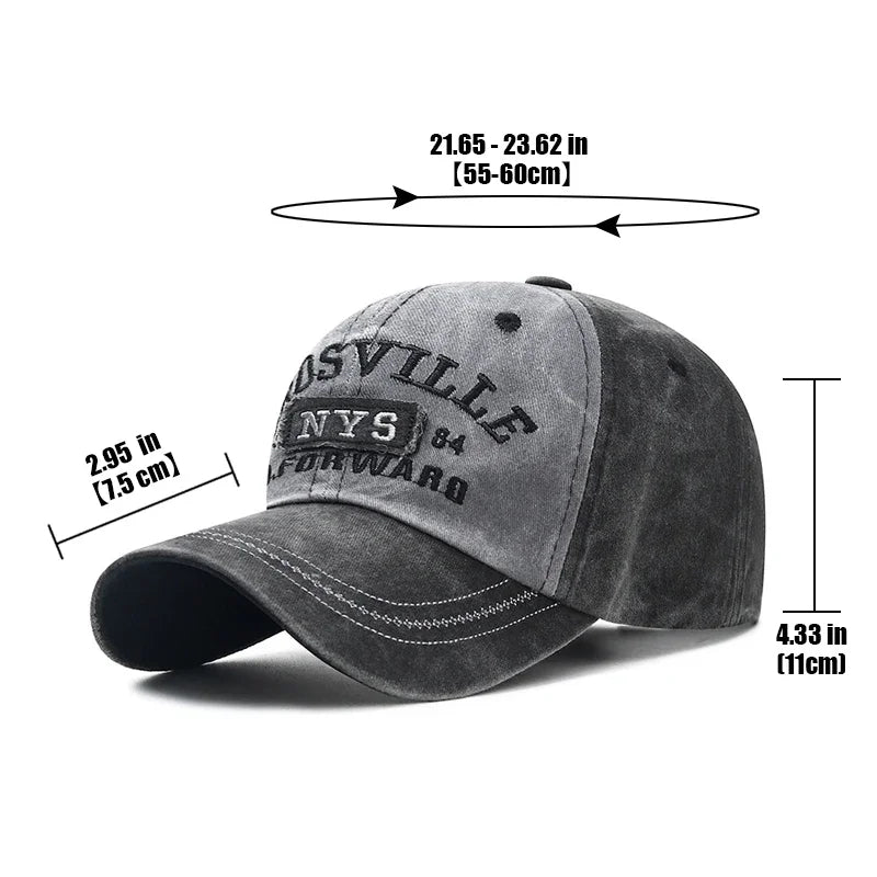 New Style Washed Old Letter Embroidered  Baseball Cap