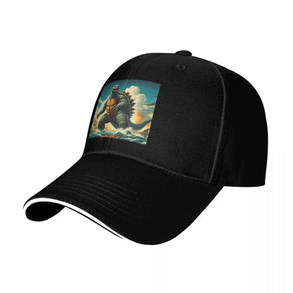 Vintage Gamera Japanese Poster Curved Brim Baseball Cap