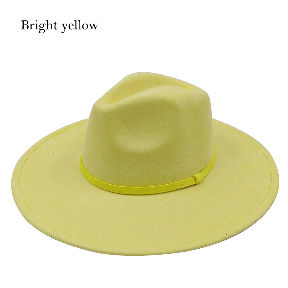 Suede Fedora Painting Felt Hats For Men And Women, Hand Sewn Fedora Adjustable Fall Winter Fashion Party Hats And Gifts Size 56-58CM