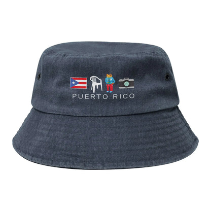 Washed Denim Bucket Hat Puerto Rico Bad Bunny Summer