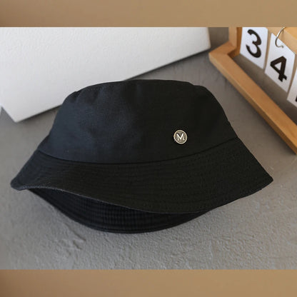 Solid Color Letter Sunshade Bucket Hat