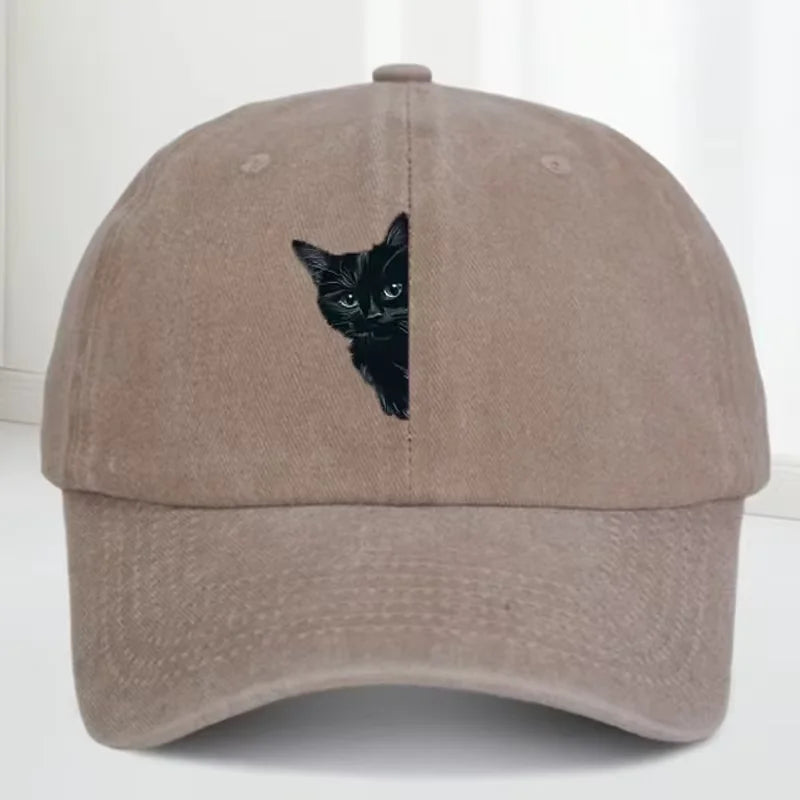 Vintage Kitten Print Baseball Cap